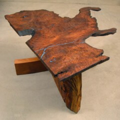 wood table with natural edge