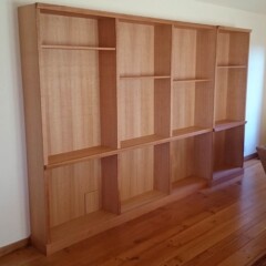 large bookcase against wall