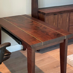 home office desk and cabinet of local walnut