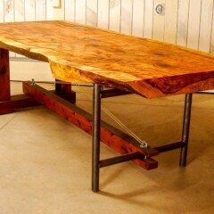 large wood table with natural edge