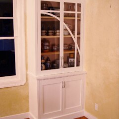 built in shelves in dining room corner