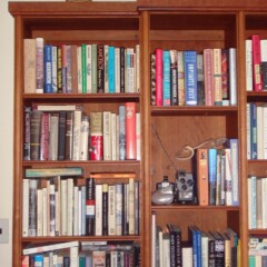 detail of bookcase corner
