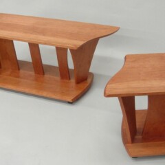 wood tables with edges that join