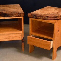Oak Burl Bedside Tables