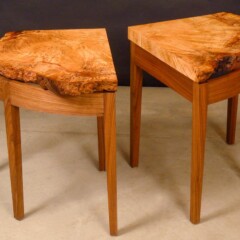 end tables made from oak burls