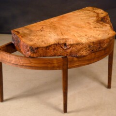 table made from large oak burl