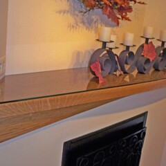 fireplace mantel with candles
