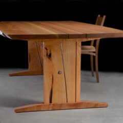wood table and chair