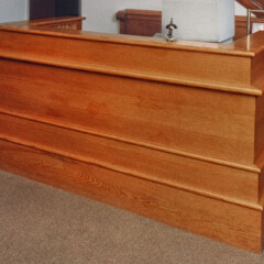 wood reception desk