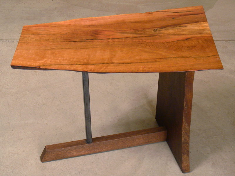 Mini-slab occasional table, madrone